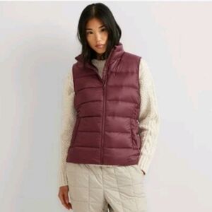 Burgundy Puffer Vest Down Size 2X